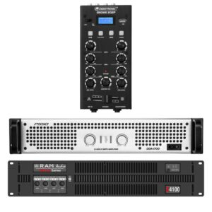 Digital und leicht! GNOME-202P Mini-Mixer, 2-Kanal-DJ-Mixer mit Bluetooth und MP3-Player. PSSO DDA-1700 Endstufe, digitale Endstufe nur 6kg Gewicht und Ram Audio Zetta 440 Endstufe, digitale Endstufe mit nur 7kg Gewicht dank Schaltnetzteilen.