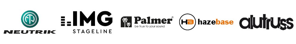 Marken Neutrik, IMG Stagline, Palmer, Hazebase, Alutruss